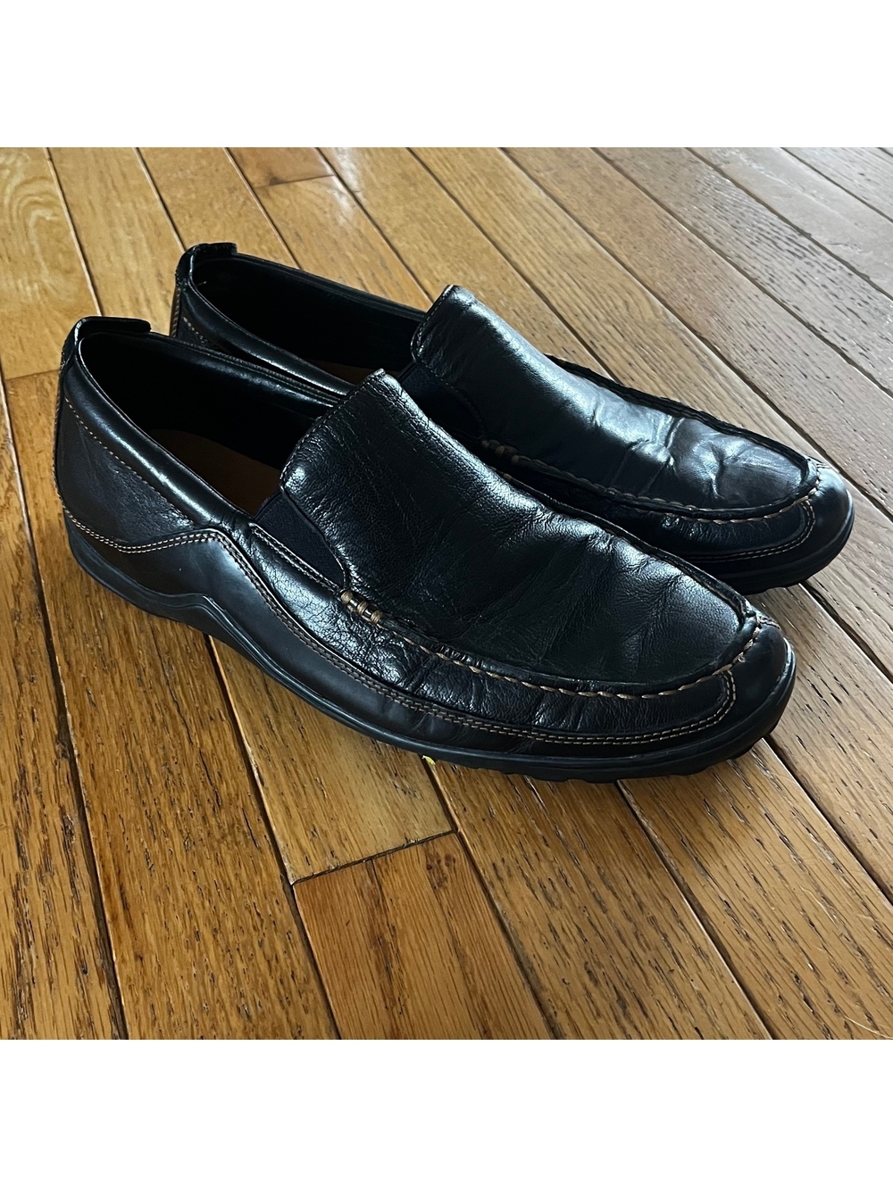 Cole Haan Men's Black Leather Slip-On Loafers